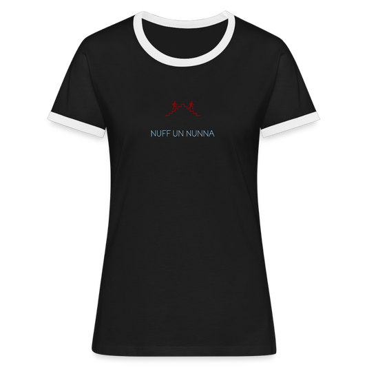 DAMEN KONTRAST SHIRT - NUFF UN NUNNA DARK - Schwarz/Weiß