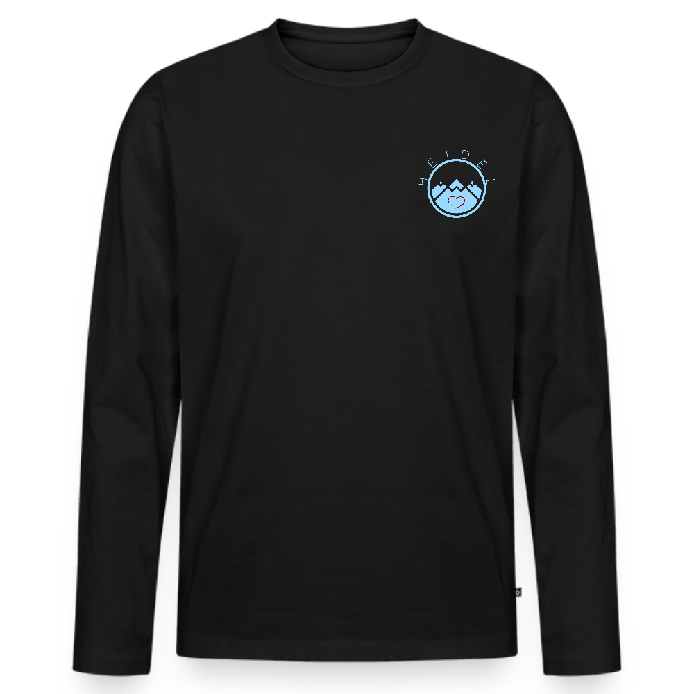 HERREN ORGANIC LANGARM-SHIRT - HEIDELBERGER SCHLOSS (DESIGN HINTEN) DARK - Schwarz