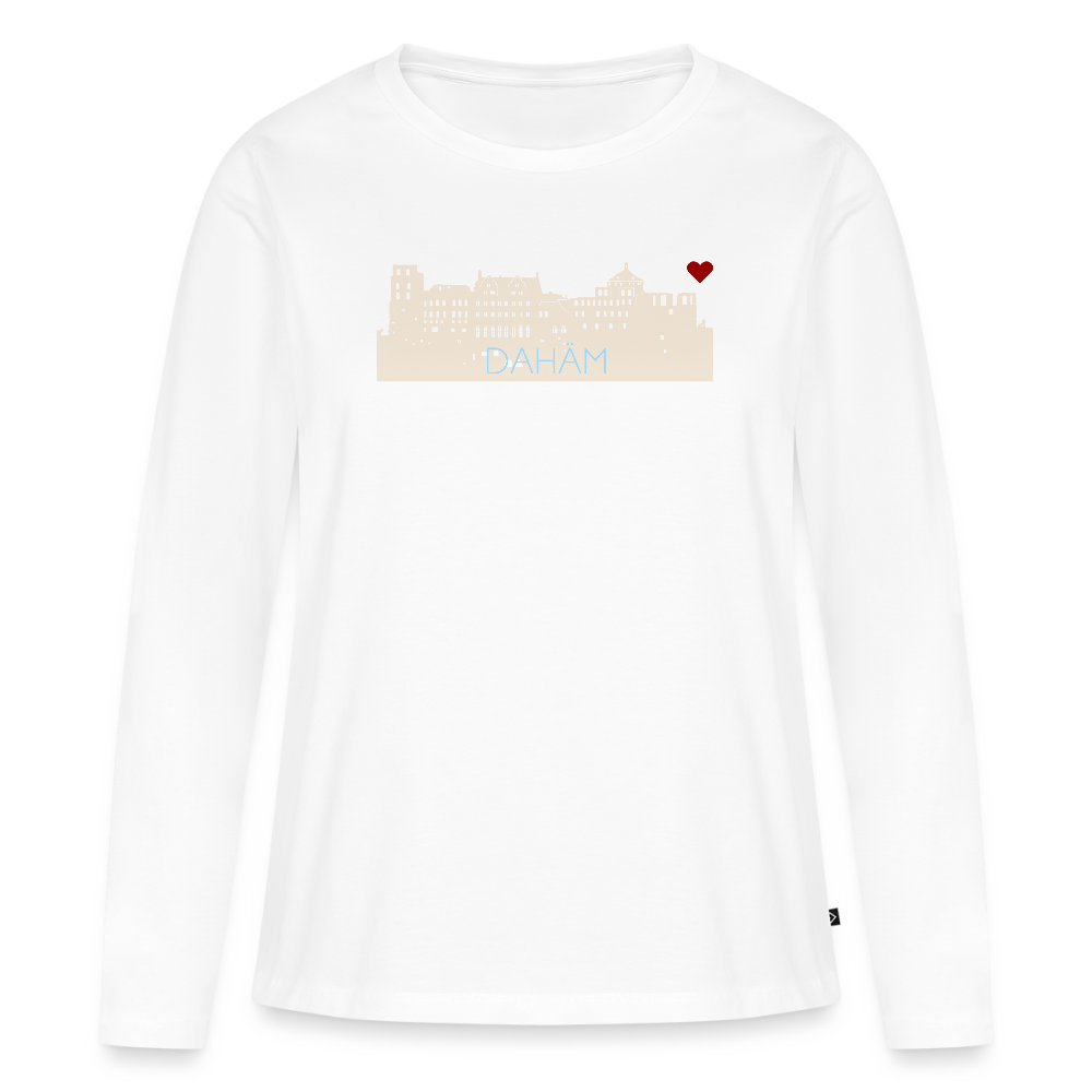 DAMEN ORGANIC LANGARM-SHIRT - HEIDELBERGER SCHLOSS DAHÄM DARK - Weiß