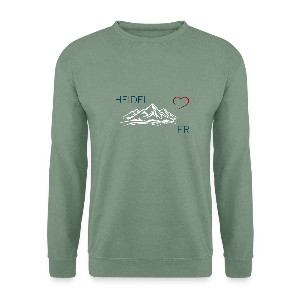UNISEX SWEATSHIRT - HEIDEL(BERG)ER  MIT HERZ TRANSPARENT - Graugrün