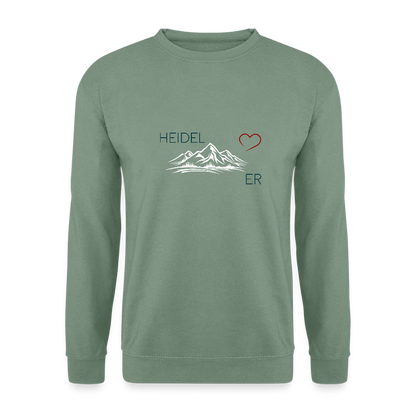 UNISEX SWEATSHIRT - HEIDEL(BERG)ER  MIT HERZ TRANSPARENT - Graugrün