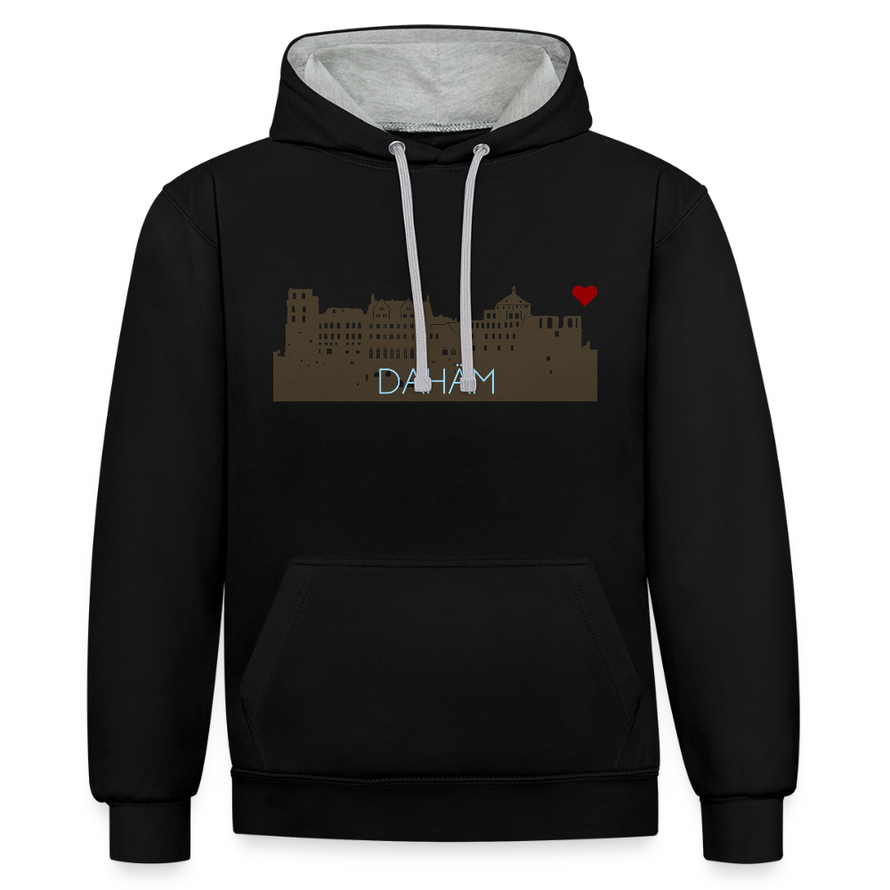 UNISEX HOODIE - HEIDELBERGER SCHLOSS DAHÄM DARK - Schwarz/Grau meliert