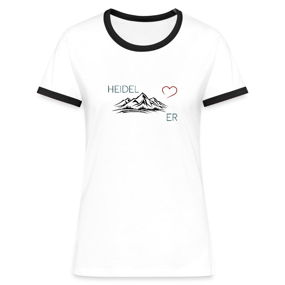 DAMEN KONTRAST SHIRT- HEIDEL(BERG)ER TRANSPARENT - Weiß/Schwarz