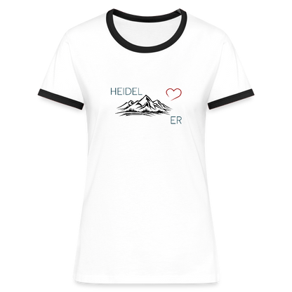 DAMEN KONTRAST SHIRT- HEIDEL(BERG)ER TRANSPARENT - Weiß/Schwarz