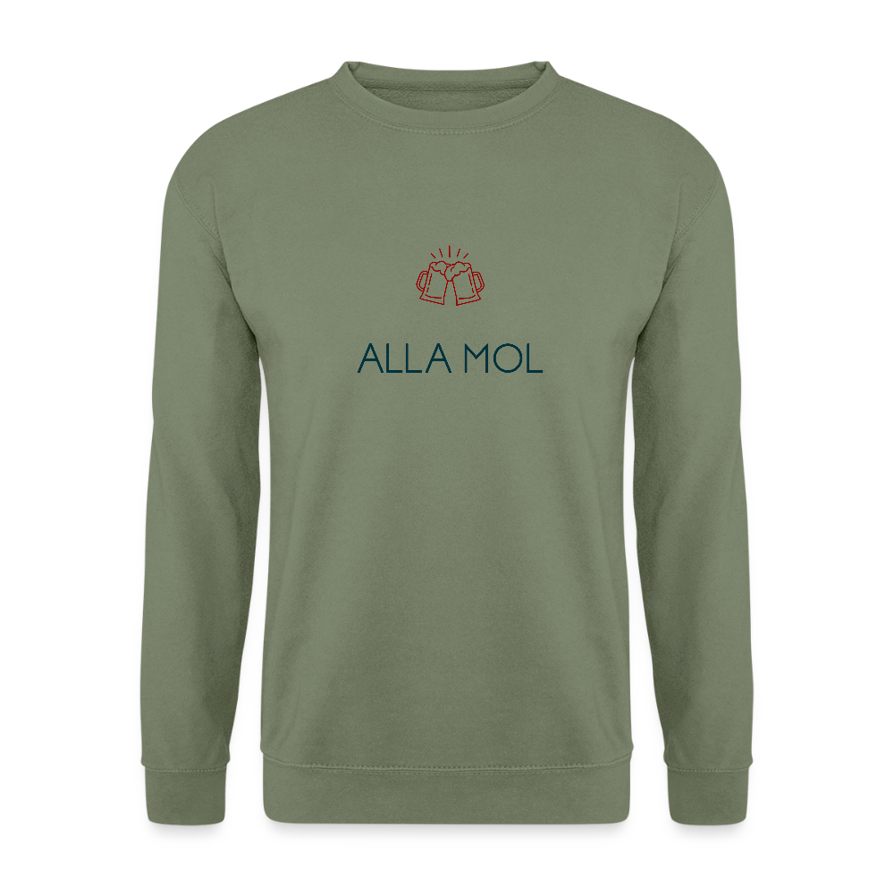 UNISEX SWEATSHIRT - ALLA MOL BIER TRANSPARENT - Armeegrün