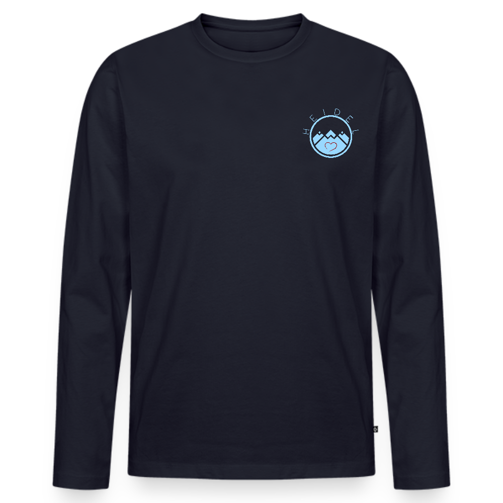HERREN ORGANIC LANGARM-SHIRT - HEIDELBERGER SCHLOSS (DESIGN HINTEN) DARK - Navy