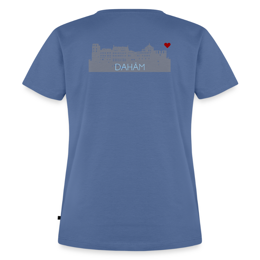 DAMEN ORGANIC SHIRT - HEIDELBERGER SCHLOSS DAHÄM (DESIGN HINTEN) DARK - Taubenblau
