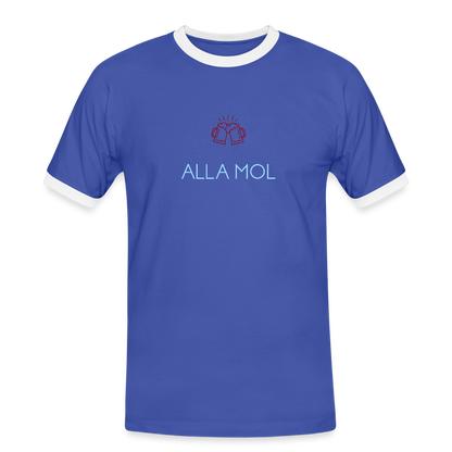 HERREN KONTRAST SHIRT - ALLA MOL DARK - Blau/Weiß