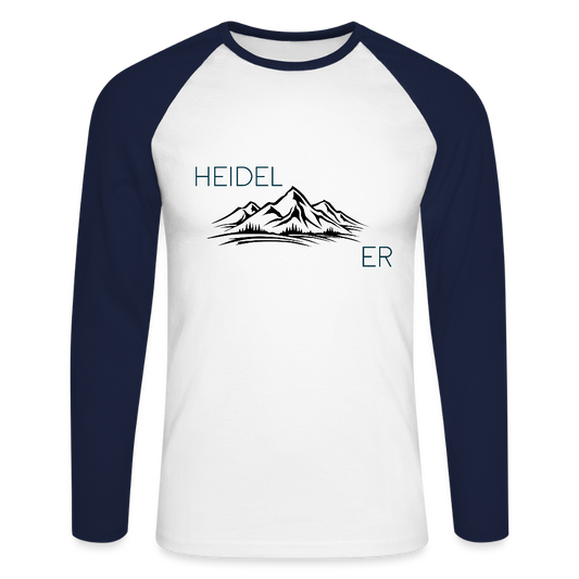 HERREN LANGARM KONTRAST SHIRT- HEIDEL(BERG)ER TRANSPARENT - Weiß/Navy