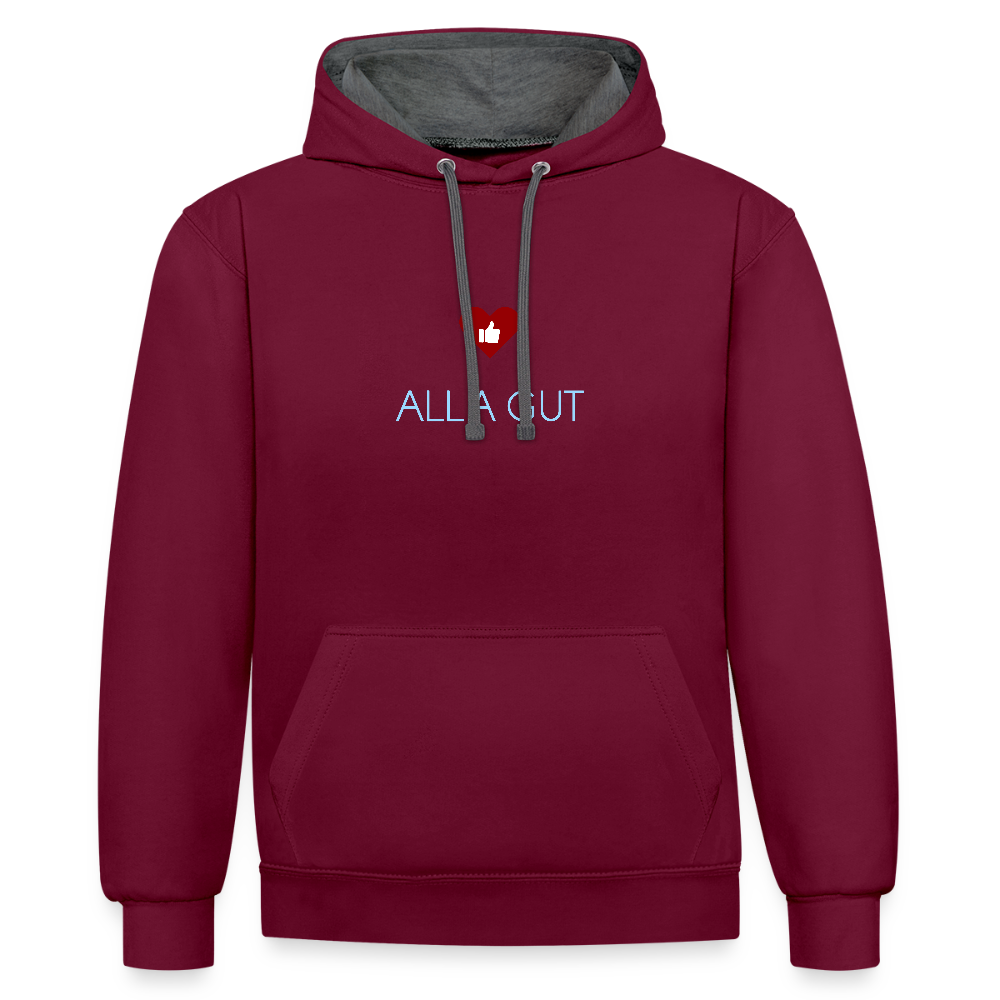 UNISEX HOODIE - ALLA GUT DARK - Weinrot/Anthrazit