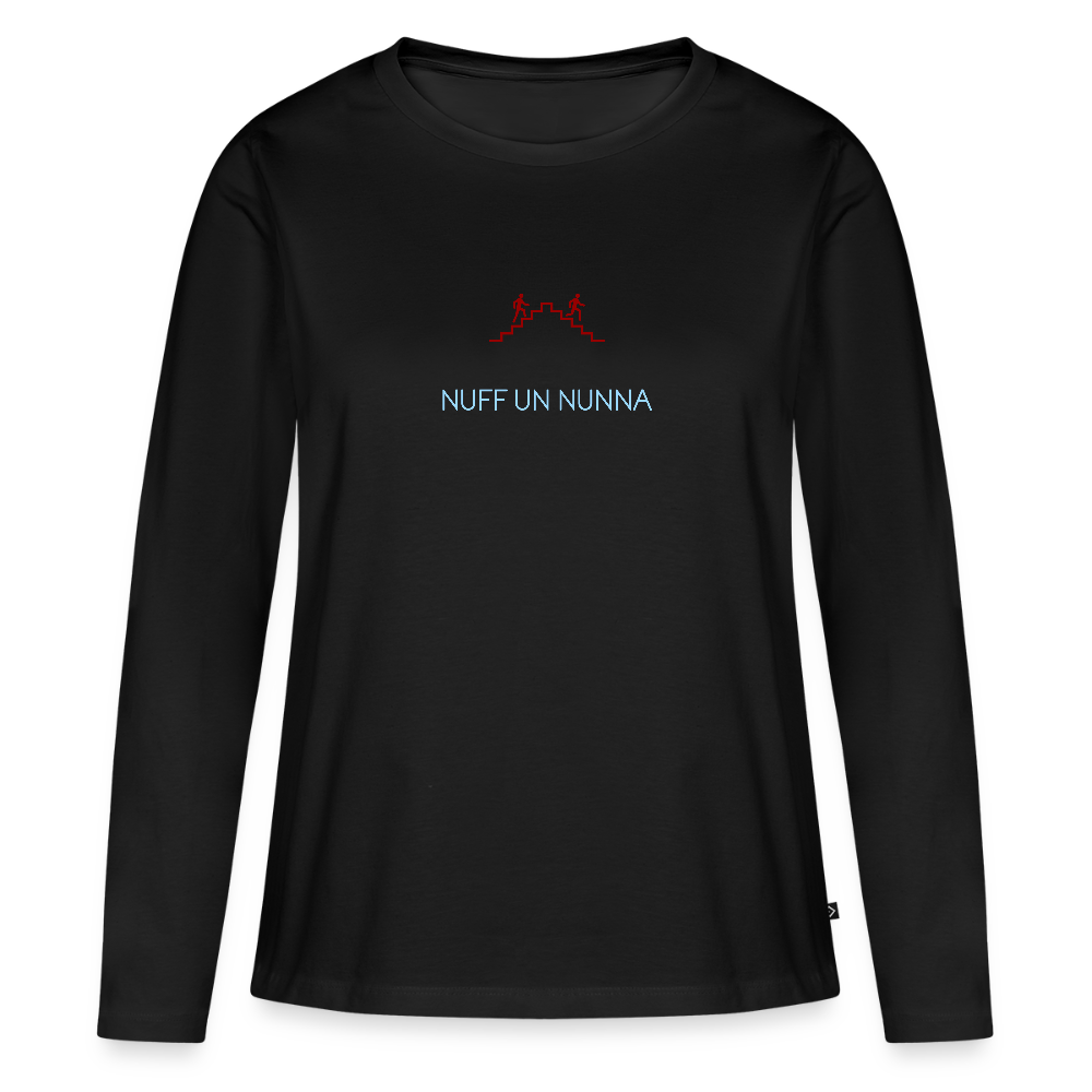 DAMEN ORGANIC LANGARM-SHIRT - NUFF UN NUNNA DARK - Schwarz