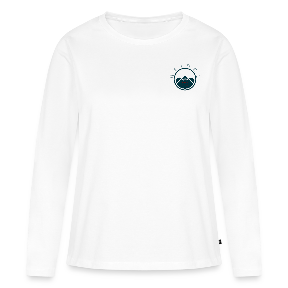 DAMEN ORGANIC LANGARM-SHIRT - HEIDELBERGER SCHLOSS (DESIGN HINTEN) TRANSPARENT - Weiß