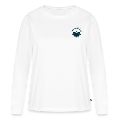 DAMEN ORGANIC LANGARM-SHIRT - HEIDELBERGER SCHLOSS (DESIGN HINTEN) TRANSPARENT - Weiß