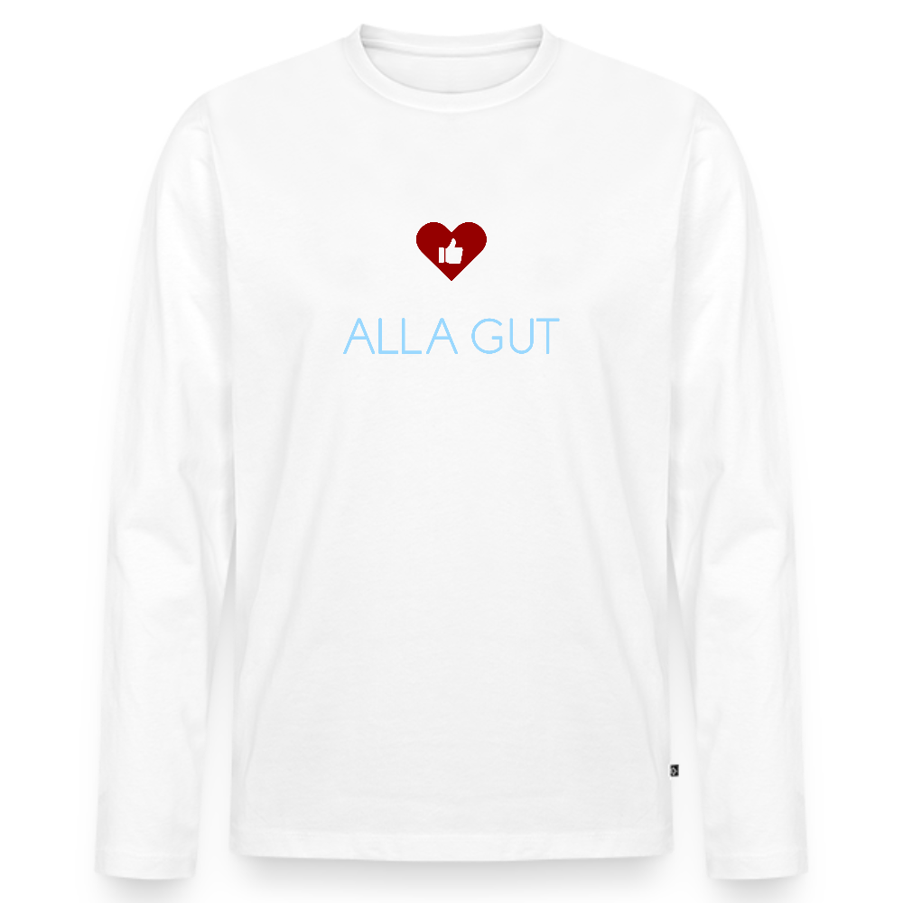 HERREN ORGANIC LANGARM-SHIRT - ALLA GUT DARK - Weiß