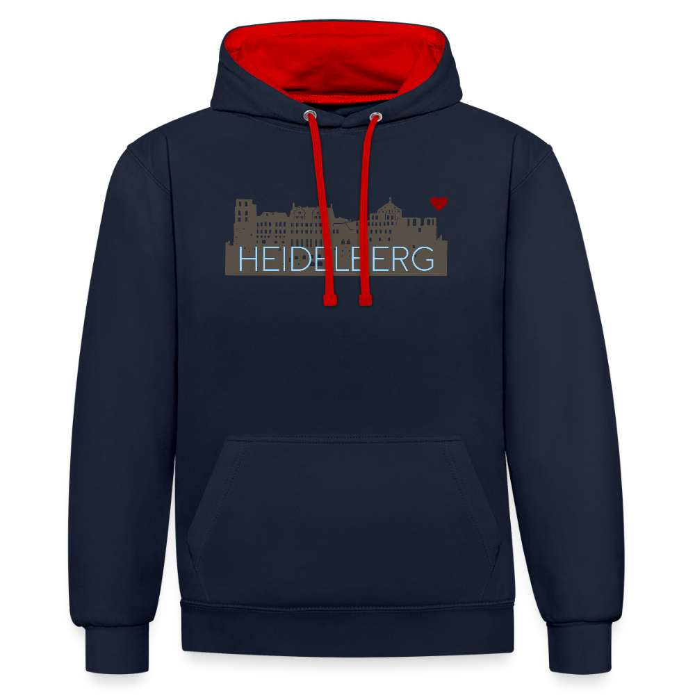 UNISEX HOODIE - HEIDELBERGER SCHLOSS DARK - Navy/Rot
