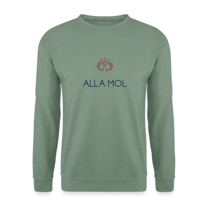 UNISEX SWEATSHIRT - ALLA MOL BIER TRANSPARENT - Graugrün