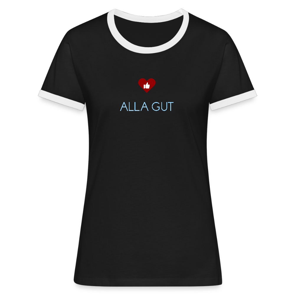 DAMEN KONTRAST SHIRT- ALLA GUT DARK - Schwarz/Weiß