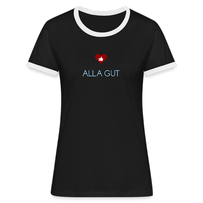 DAMEN KONTRAST SHIRT- ALLA GUT DARK - Schwarz/Weiß