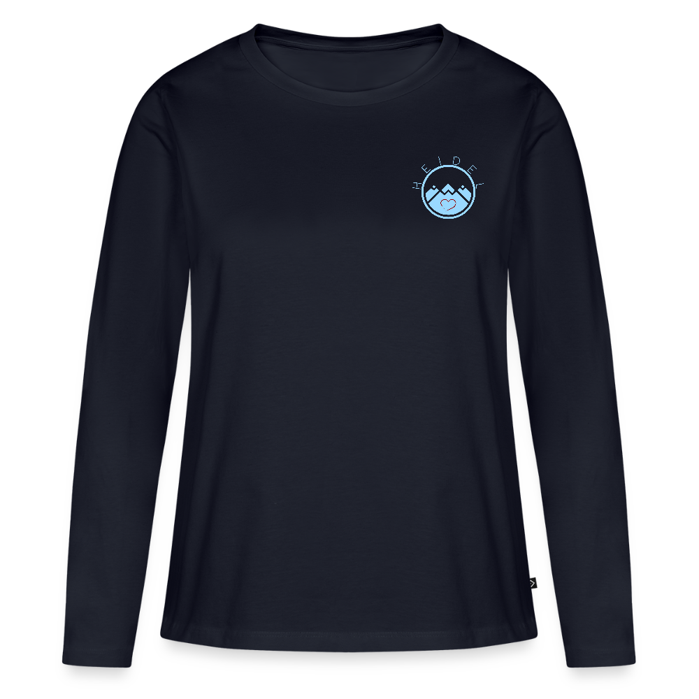 DAMEN ORGANIC LANGARM-SHIRT - HEIDELBERGER SCHLOSS DAHÄM (DESIGN HINTEN) DARK - Navy