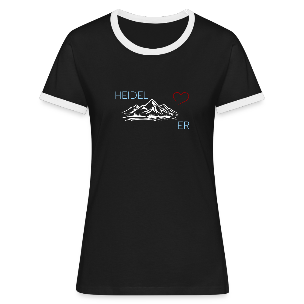 DAMEN KONTRAST SHIRT- HEIDEL(BERG)ER DARK - Schwarz/Weiß