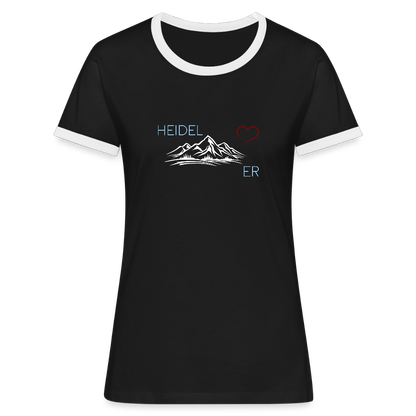DAMEN KONTRAST SHIRT- HEIDEL(BERG)ER DARK - Schwarz/Weiß