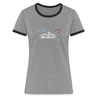 DAMEN KONTRAST SHIRT- HEIDEL(BERG)ER DARK - Grau meliert/Schwarz
