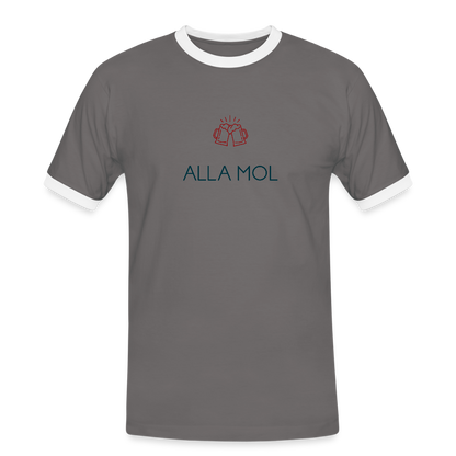 HERREN KONTRAST SHIRT - ALLA MOL TRANSPARENT - Dunkelgrau/Weiß