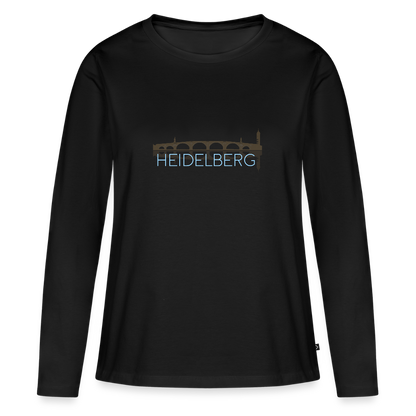 DAMEN ORGANIC LANGARM-SHIRT - ALTE BRÜCKE HEIDELBERG DARK - Schwarz