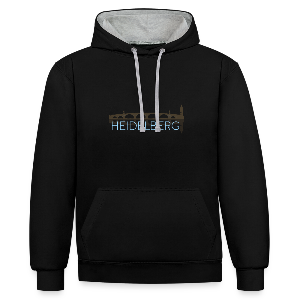 UNISEX HOODIE  - ALTE BRÜCKE HEIDELBERG DARK - Schwarz/Grau meliert