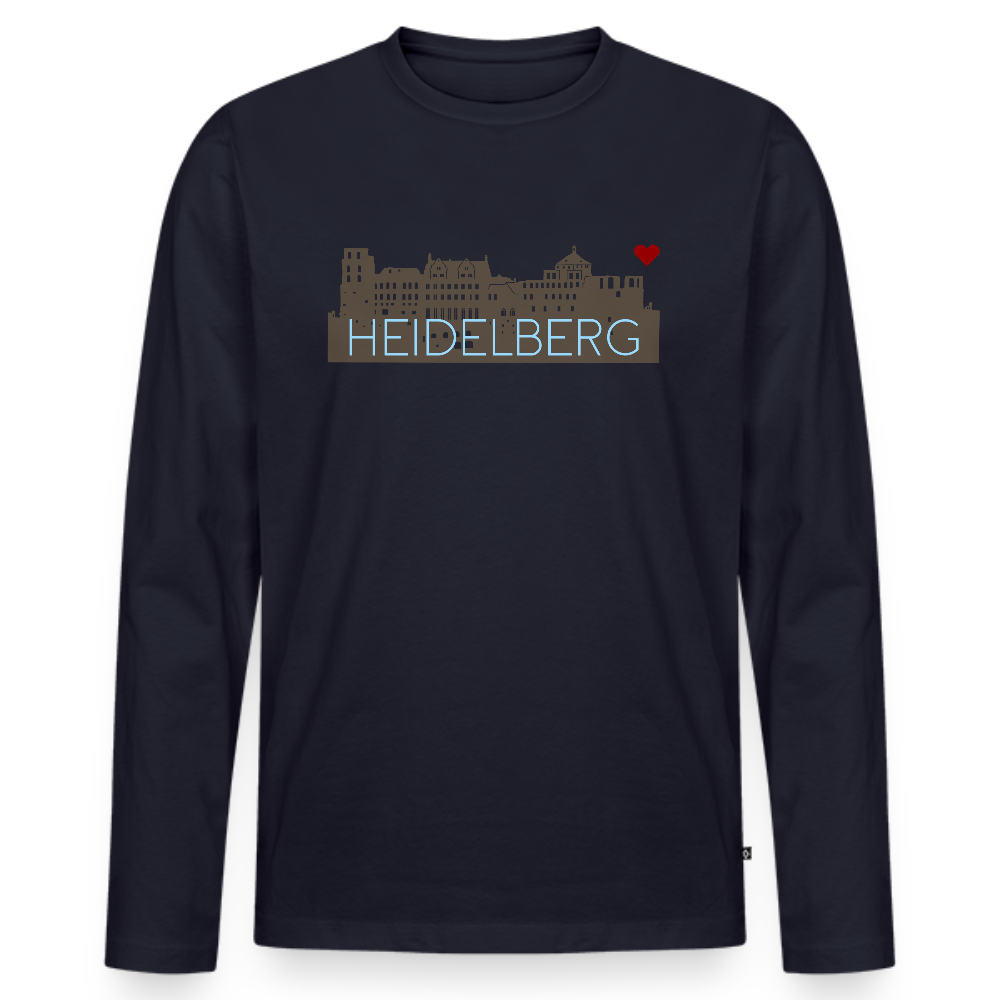 HERREN ORGANIC LANGARM-SHIRT - HEIDELBERGER SCHLOSS DARK - Navy
