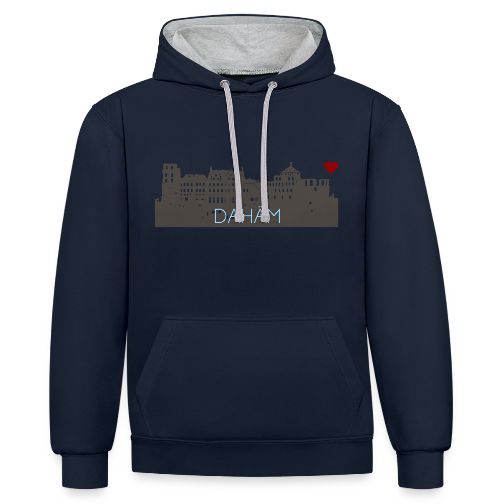 UNISEX HOODIE - HEIDELBERGER SCHLOSS DAHÄM DARK - Navy/Grau meliert