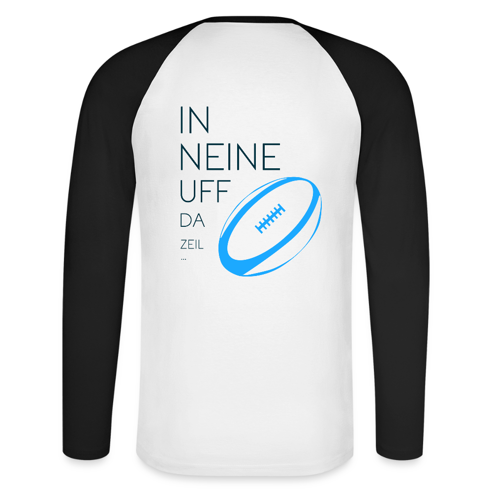 HERREN KONTRAST-LANGARM-SHIRT - IN NEINE UFF DA ZEIL RUGBY TRANSPARENT - Weiß/Schwarz