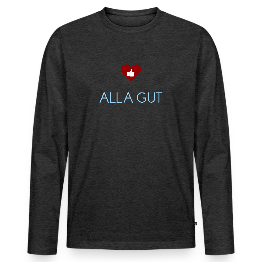 HERREN ORGANIC LANGARM-SHIRT - ALLA GUT DARK - Anthrazit meliert