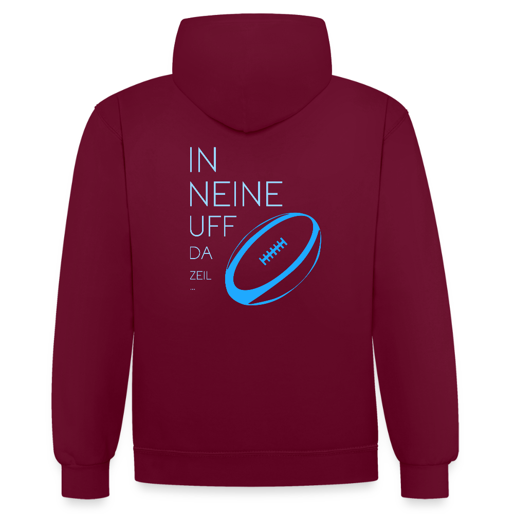 UNISEX HOODIE - IN NEINE UFF DA ZEIL RUGBY DARK - Weinrot/Anthrazit