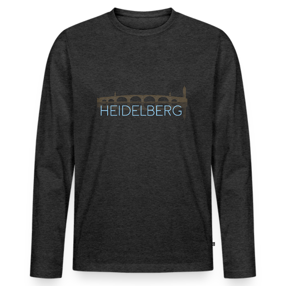 HERREN ORGANIC LANGARM-SHIRT - ALTE BRÜCKE HEIDELBERG DARK - Anthrazit meliert