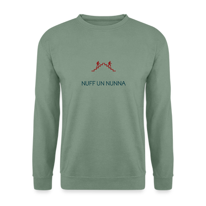 UNISEX SWEATSHIRT - NUFF UN NUNNA TRANSPARENT - Graugrün