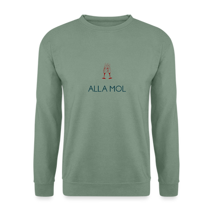 UNISEX SWEATSHIRT - ALLA MOL SEKT TRANSPARENT - Graugrün