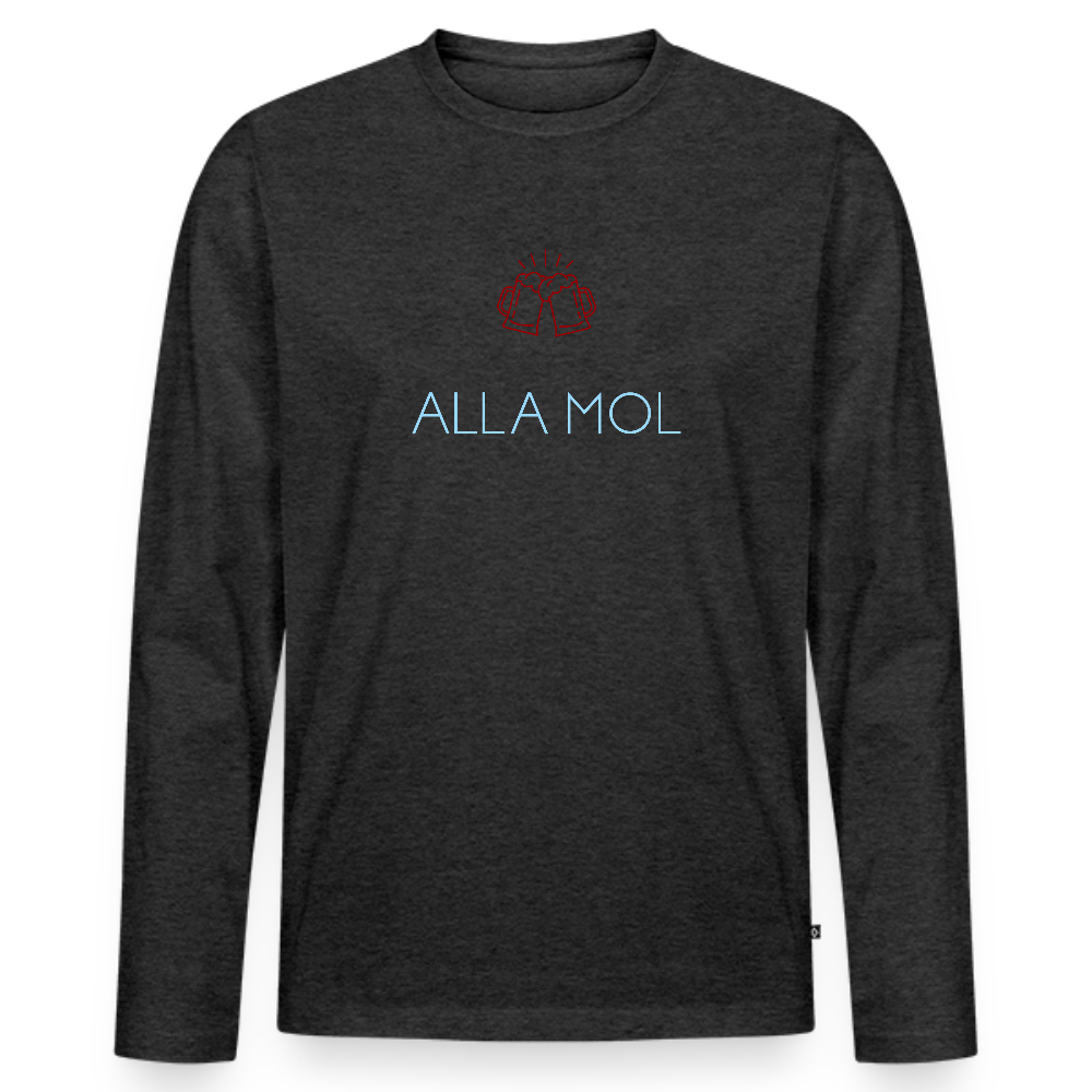 HERREN ORGANIC LANGARM-SHIRT - ALLA MOL DARK - Anthrazit meliert