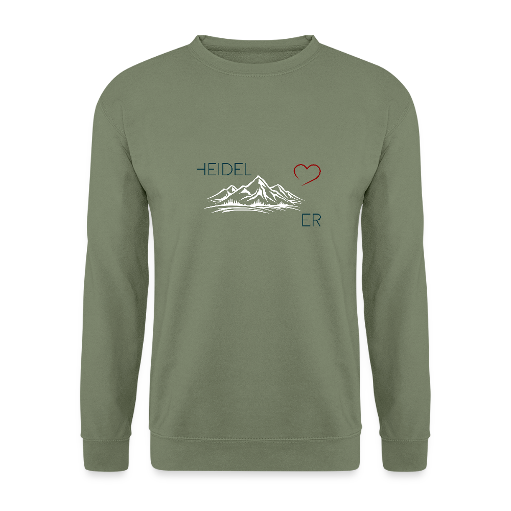 UNISEX SWEATSHIRT - HEIDEL(BERG)ER  MIT HERZ TRANSPARENT - Armeegrün