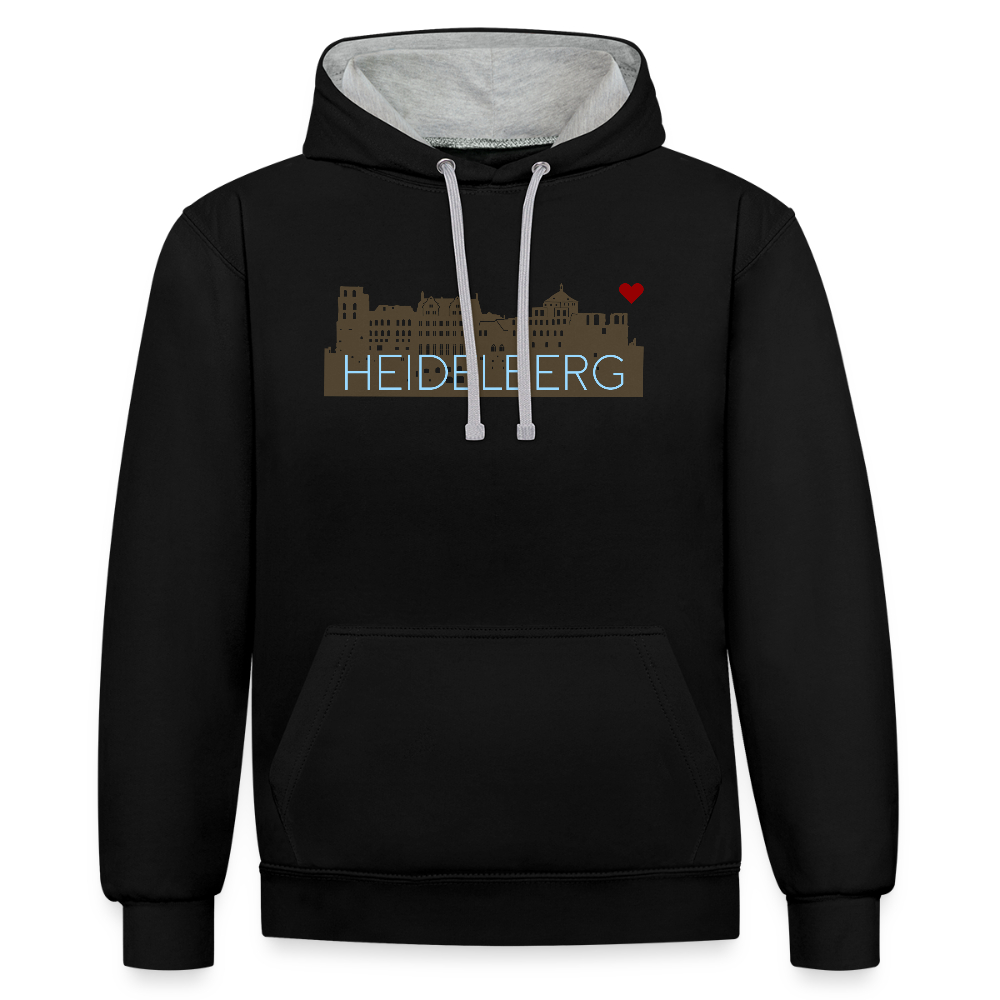 UNISEX HOODIE - HEIDELBERGER SCHLOSS DARK - Schwarz/Grau meliert