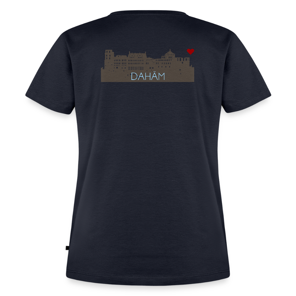 DAMEN ORGANIC SHIRT - HEIDELBERGER SCHLOSS DAHÄM (DESIGN HINTEN) DARK - Navy