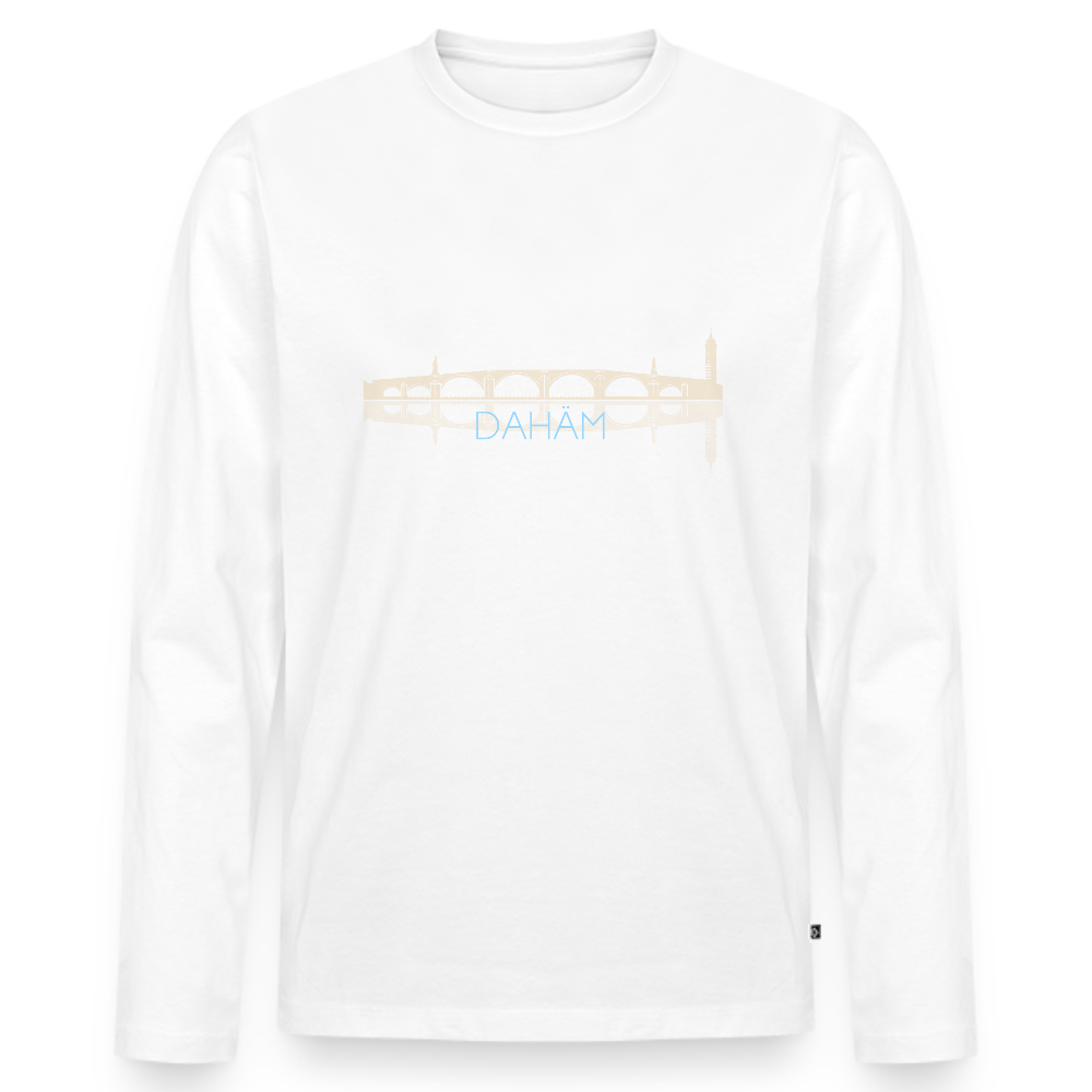 HERREN ORGANIC LANGARM-SHIRT - ALTE BRÜCKE DAHÄM DARK - Weiß