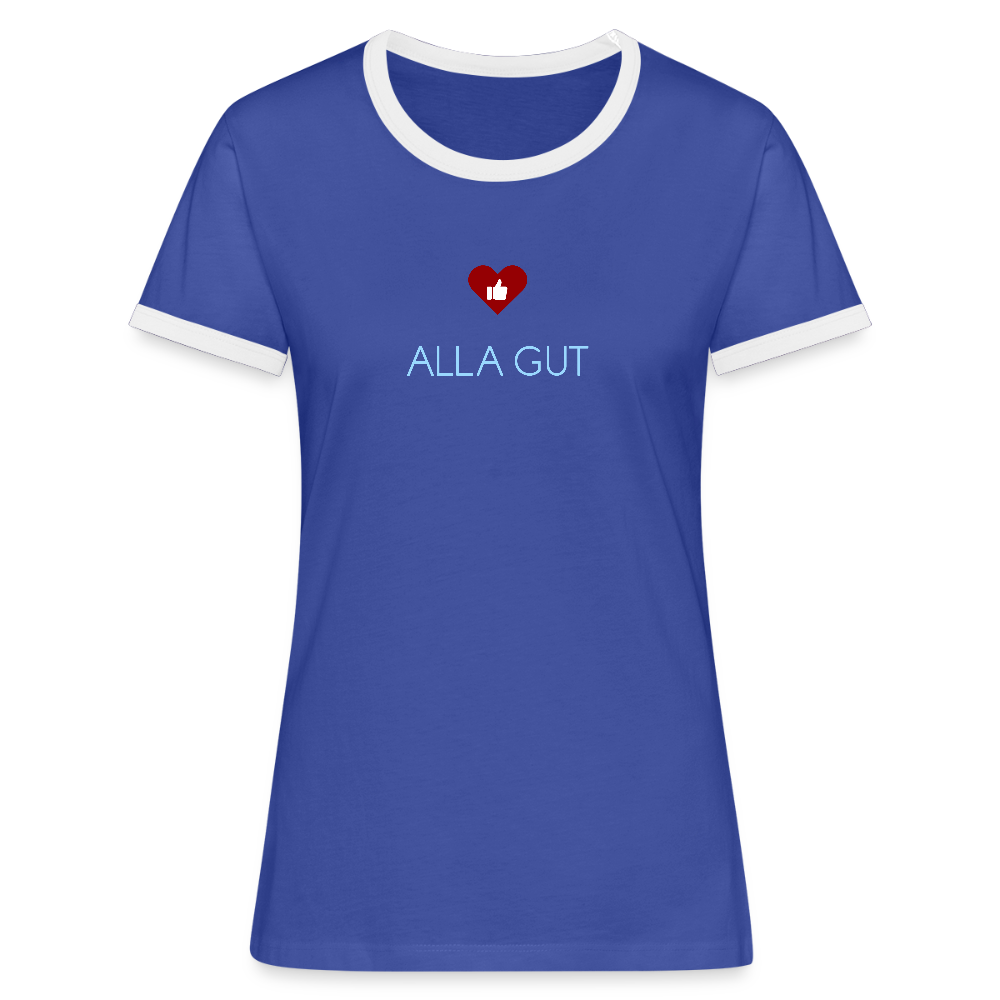 DAMEN KONTRAST SHIRT- ALLA GUT DARK - Blau/Weiß