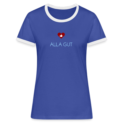 DAMEN KONTRAST SHIRT- ALLA GUT DARK - Blau/Weiß