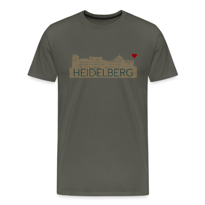 HERREN ORGANIC - HEIDELBERGER SCHLOSS T-SHIRT TRANSPARENT - Asphalt