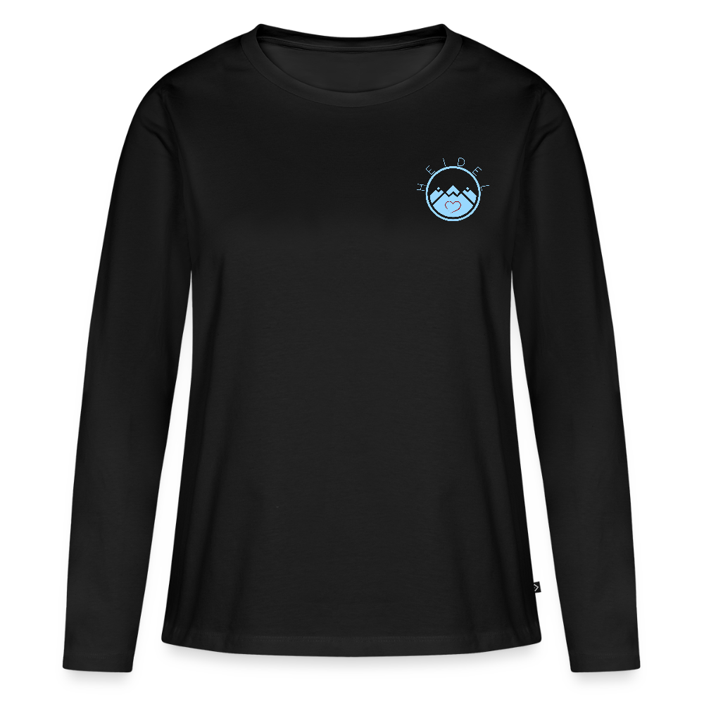 DAMEN ORGANIC LANGARM-SHIRT - HEIDELBERGER SCHLOSS (DESIGN HINTEN) DARK - Schwarz