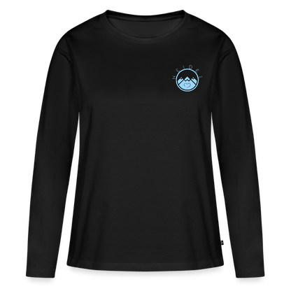 DAMEN ORGANIC LANGARM-SHIRT - HEIDELBERGER SCHLOSS (DESIGN HINTEN) DARK - Schwarz