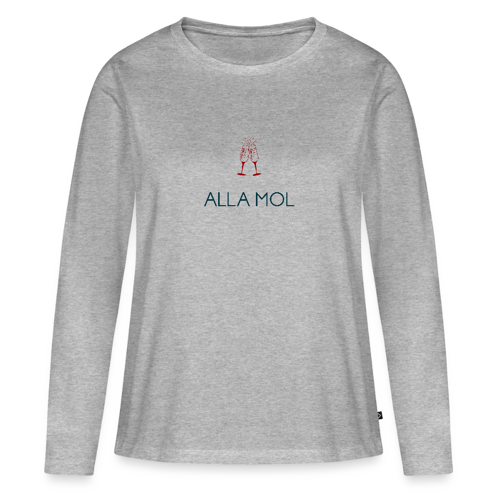 DAMEN ORGANIC LANGARM-SHIRT - ALLA MOL TRANSPARENT - Grau meliert