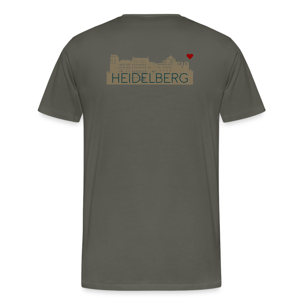 HERREN ORGANIC SHIRT - HEIDELBERGER SCHLOSS (DESIGN HINTEN) TRANSPARENT - Asphalt