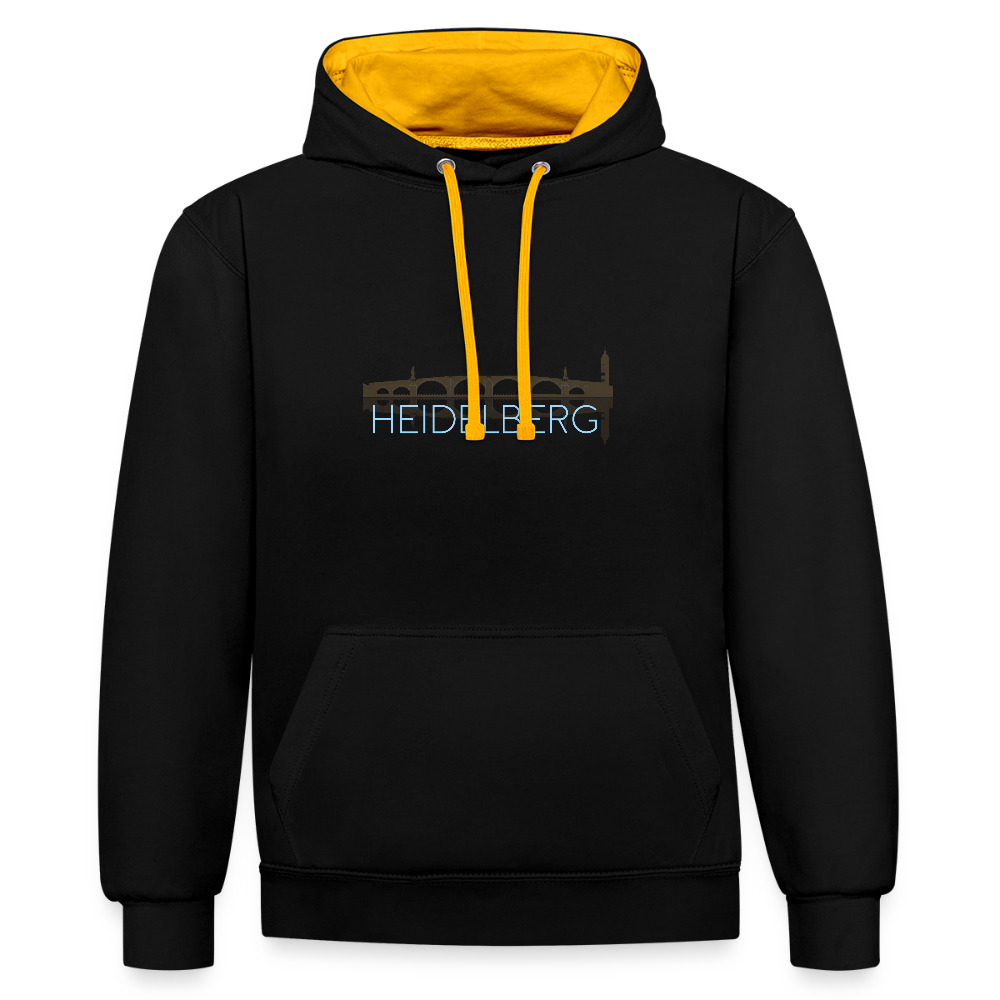 UNISEX HOODIE  - ALTE BRÜCKE HEIDELBERG DARK - Schwarz/Gold